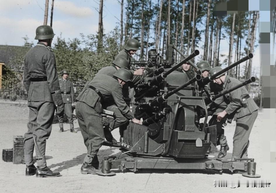 和德三防空部队手中高大威猛的88毫米高射炮相比，尺寸小的多、第二次世界大战同样由
