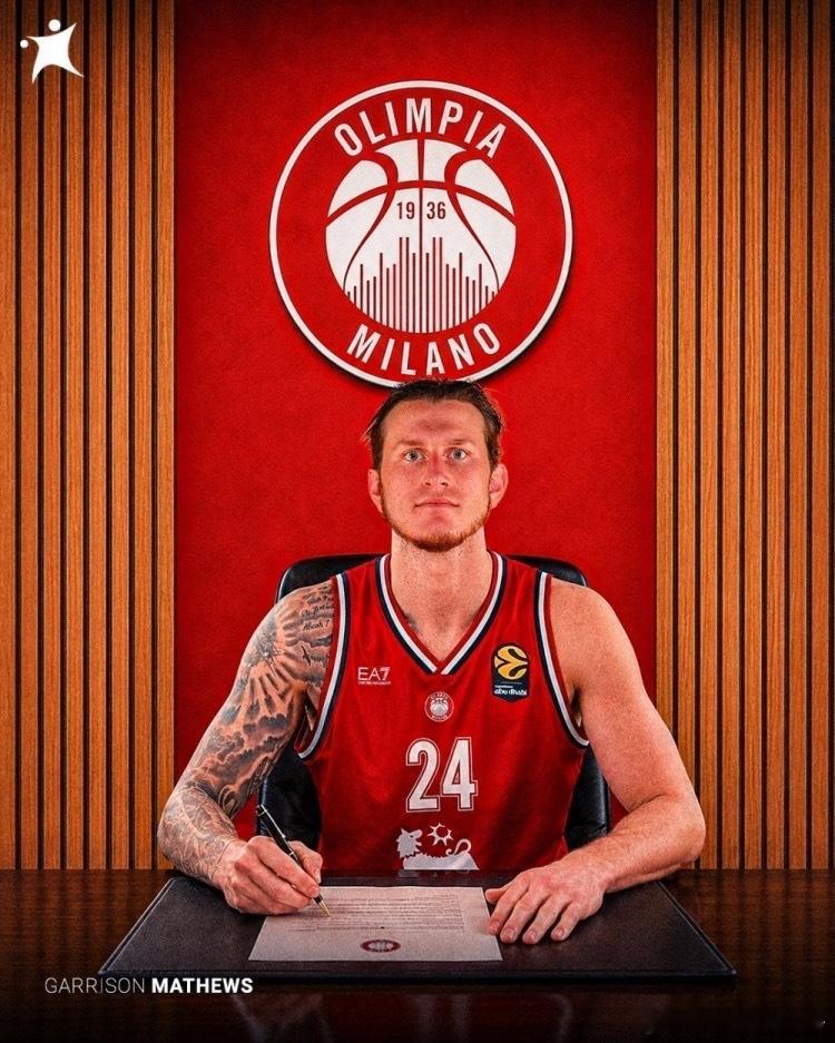 加里森马修斯米兰奥林匹亚意甲NBA欧洲篮球前NBA球员加里森·马修斯加盟米兰奥林