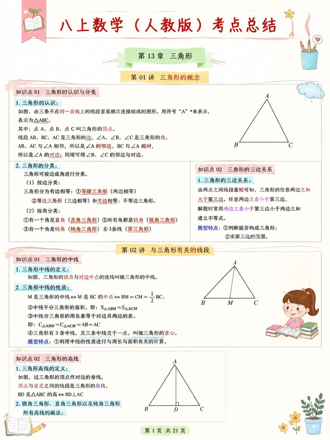 抓紧：八上数学人教版考点总结