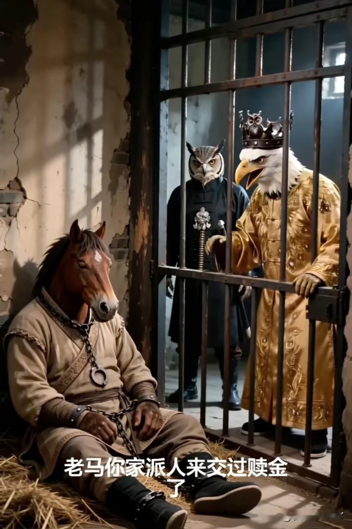 特朗普：老马，你们国家送赎金来了。
马杜罗：什么时候放我回去？
特朗普：他们送钱