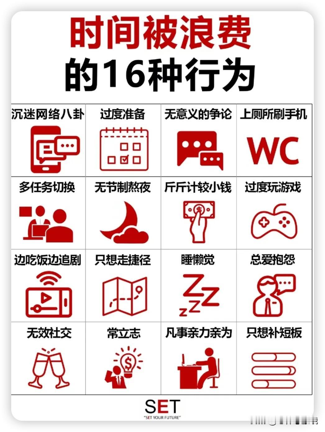 这是公认的
最浪费时间行为
来看看你占了几个
一个都没有占那你肯定
很优秀的有的