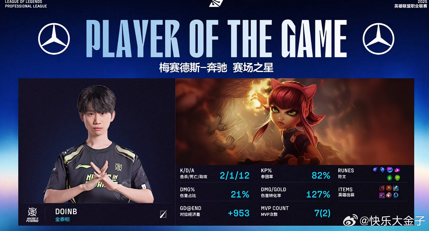 Doinb安妮三晕拿下MVP，打到最后一舞这么来劲！Doinb最后一舞AL对战N