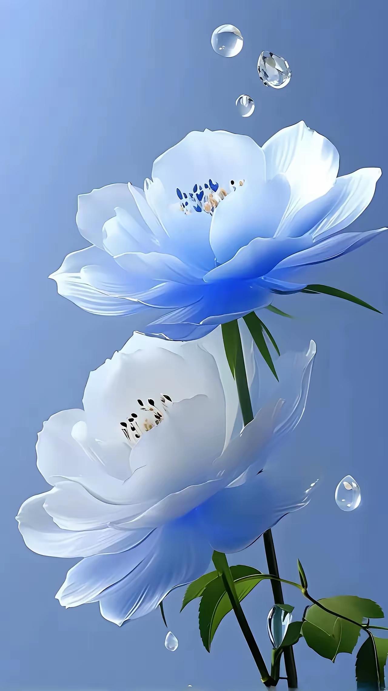 玉露凝香，花影摇曳。