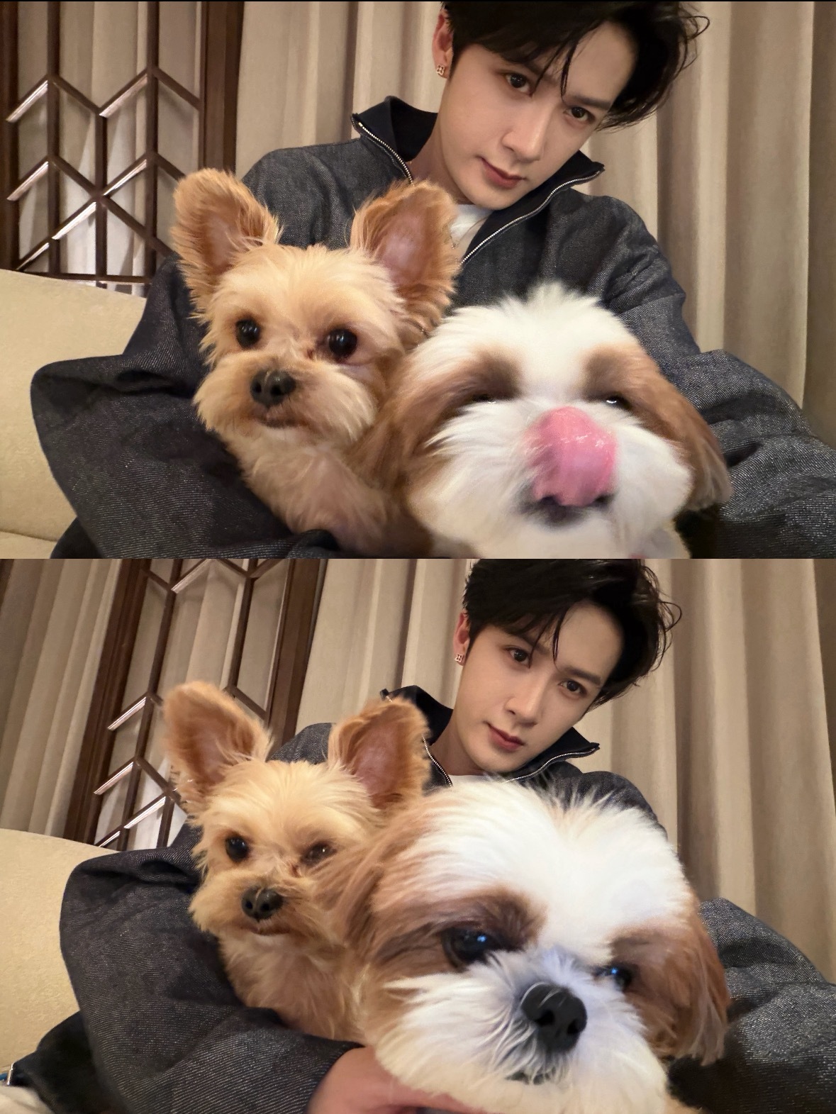 檀健次🍠营业了，小呆比球球还多一个单独合照，哈哈哈 