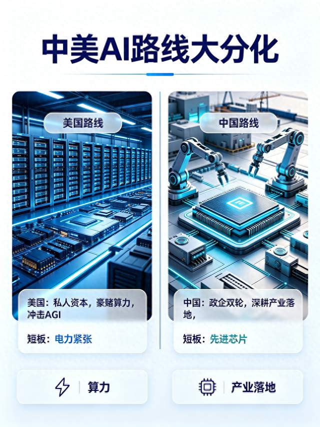 中美AI路线大分化！一边豪赌算力，一边深耕产业落地