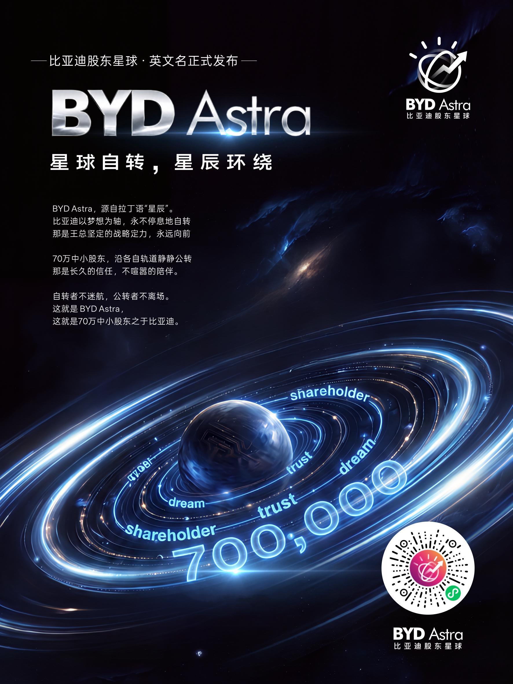 BYD Astra星球自转，星辰环绕比亚迪股东星球 英文名正式发布!Astra，