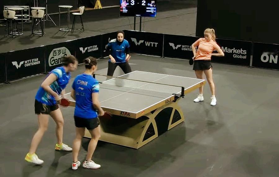 石洵瑶/王晓彤3:0险胜跨国组合梅谢芙/搏嘉德

对手虽然是跨国组合，
居然一点