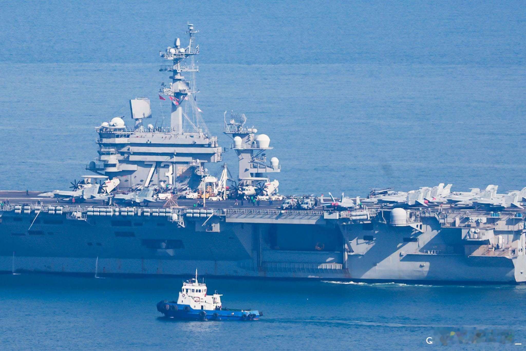美军CVN-73“乔治·华盛顿”号航母今天驶入越南岘港，访问5天或7天。美越勾连