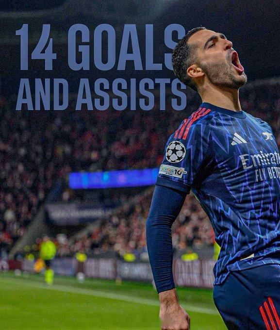 自上赛季对阵莱斯特城的比赛以来，梅里诺首次以临时前锋的身份出场，至今已为阿森纳贡