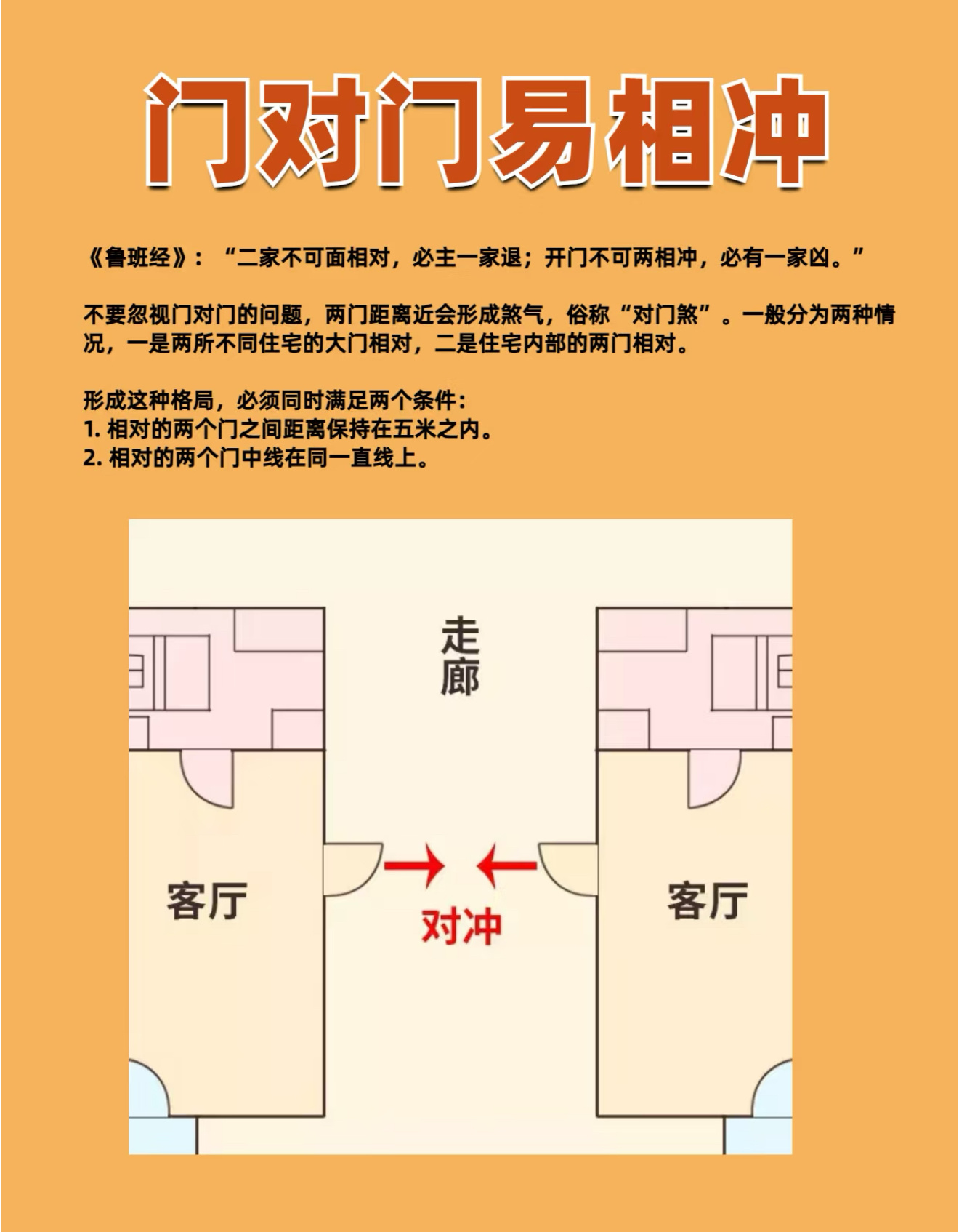 门对门的玄学问题你们看一下，可以挂五帝钱，也可以贴贴纸。信则有，不信则无，我也只