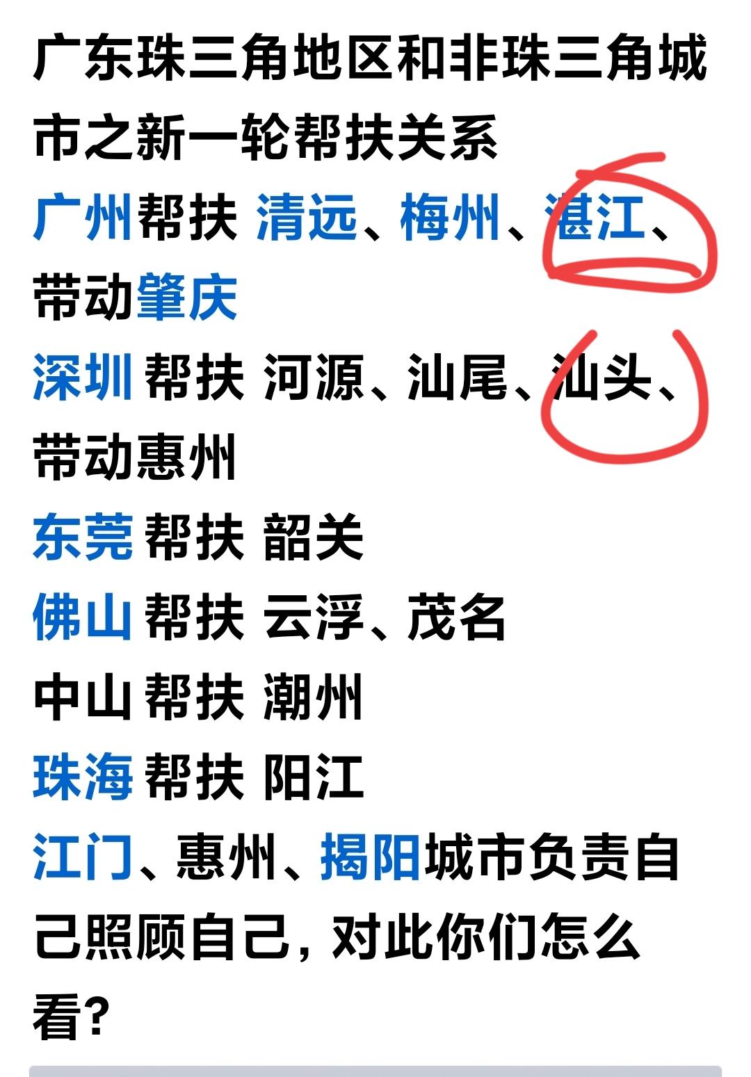 “火车跑得快，全靠车头带”。
这些年，广东省妙招频出，推动经济发达地区带动经济欠