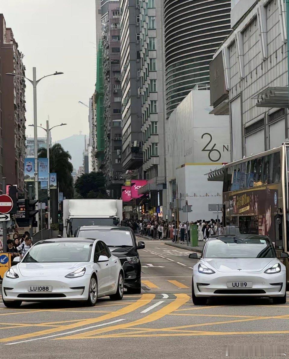 为啥香港有这么多特斯拉，颜色还那么好看 ​​​