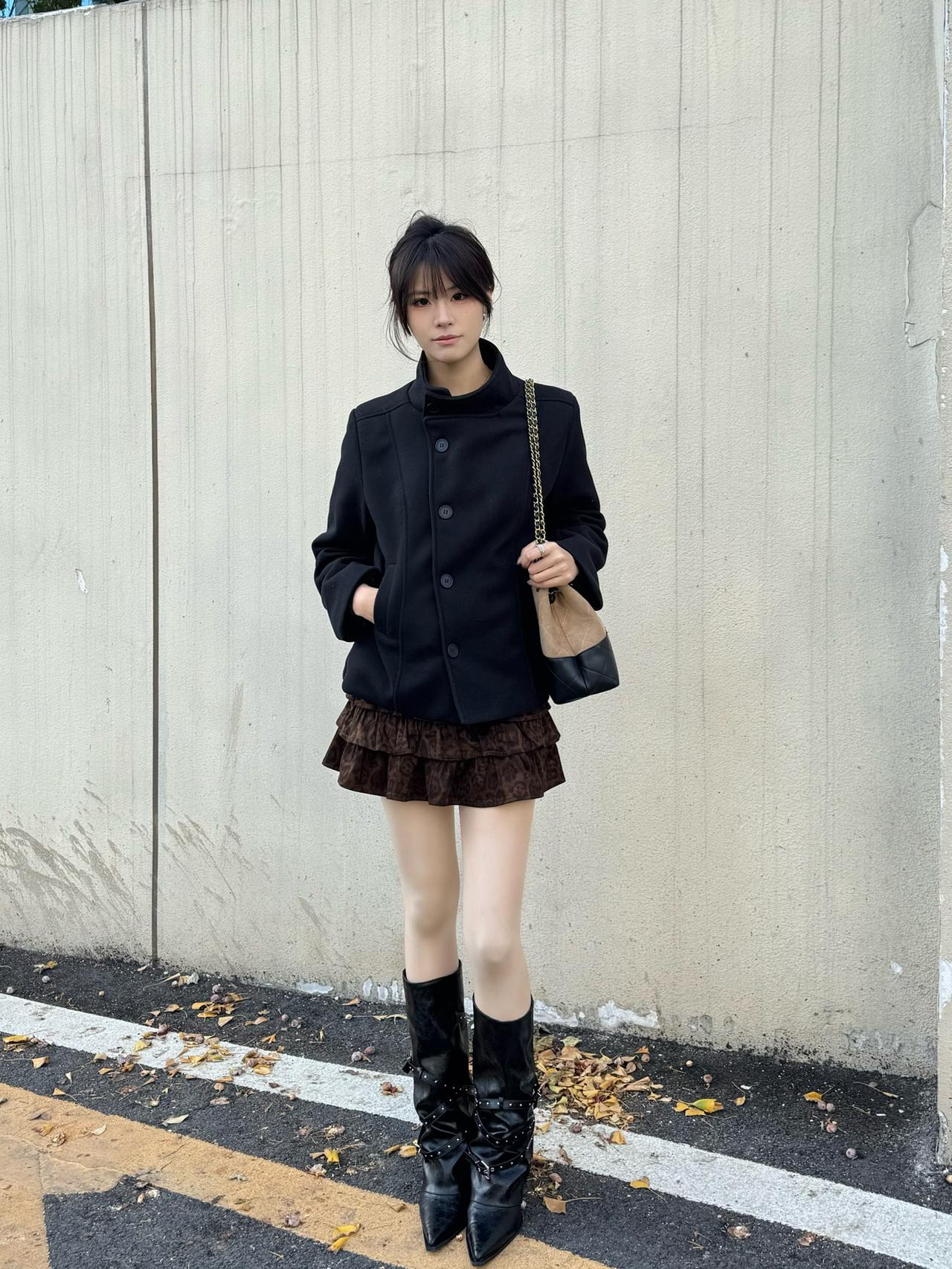 秋冬穿搭灵感分享💭✨|||秋日宝藏短裙套装 尖头骑士靴  辣妹靴 气质骑士靴 