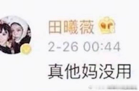 不好意思只知道田曦薇唯一火的一部剧还是虞书欣不要的呢薇薇这句话是在说自己吗？ 