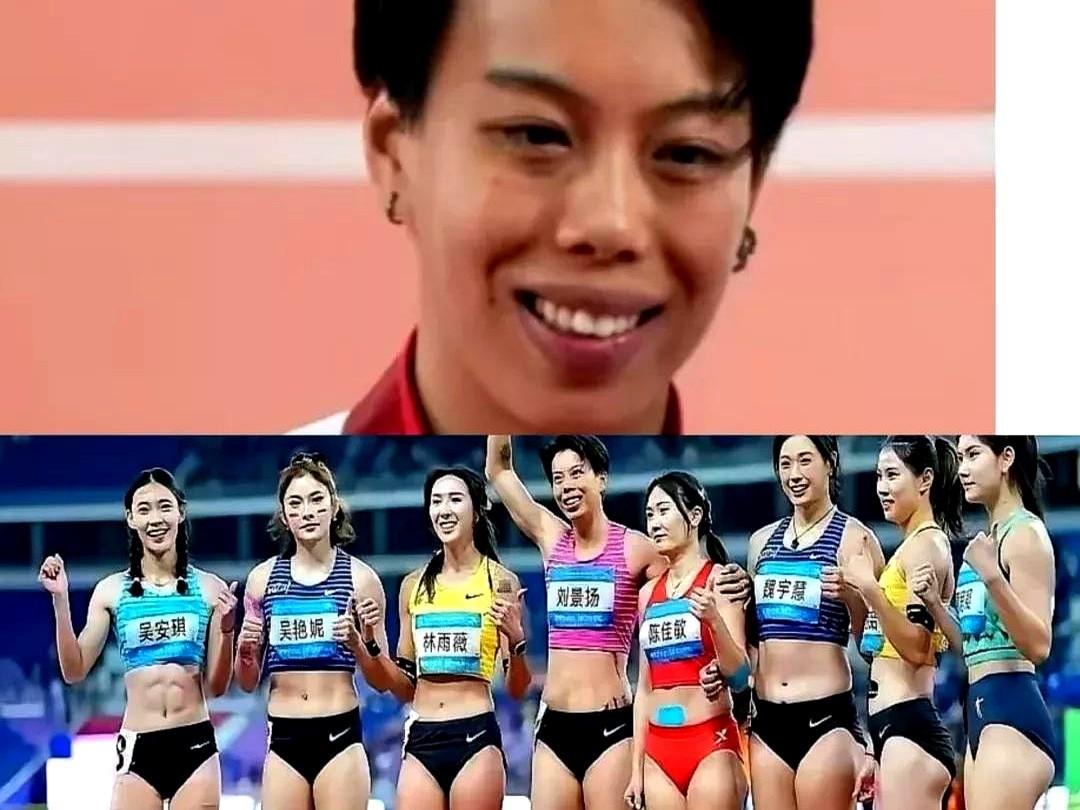 发现没有，跨栏8位女孩，唯刘景扬不同，不是说她个高，体格大，或是没扎小辫，留小短