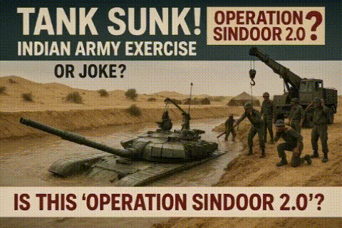 昨日，在印度拉贾斯坦邦开展的一场例行军事演习中突发意外：一辆坦克在英迪拉·甘地运