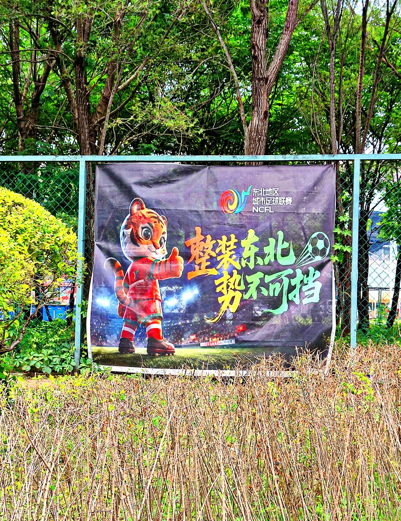 "东北超″沈阳主场外围景色。2026东北地区城市足球联赛，沈阳主场在铁西体育场举