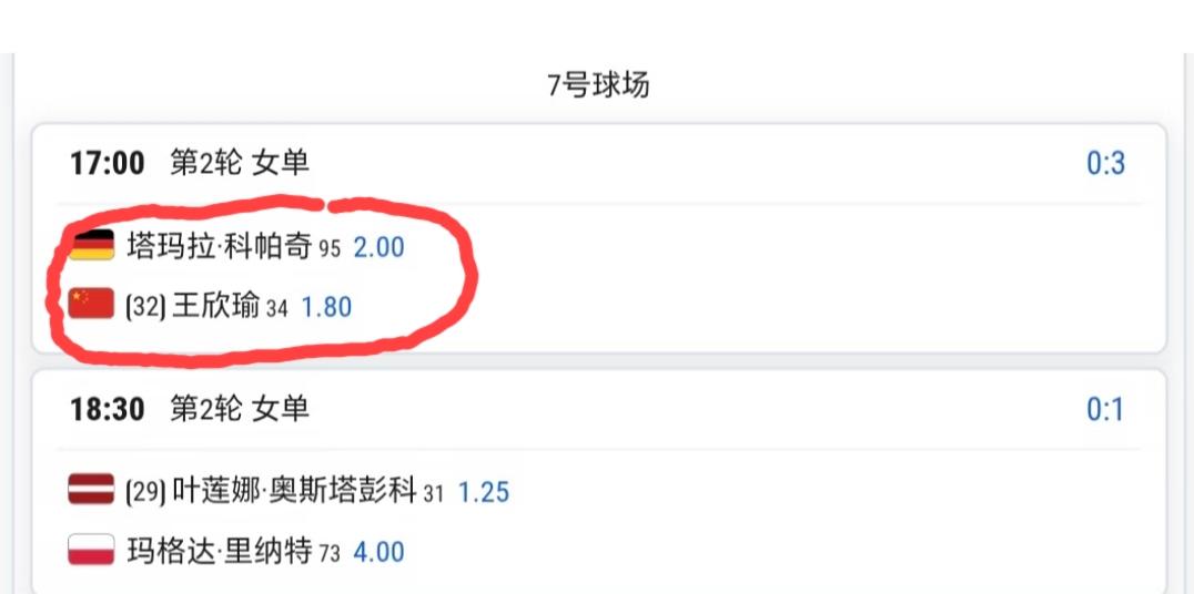 今晚罗兰加洛斯有两场中国球员的比赛，王左王右同时出战，王欣瑜17点被安排在7号球