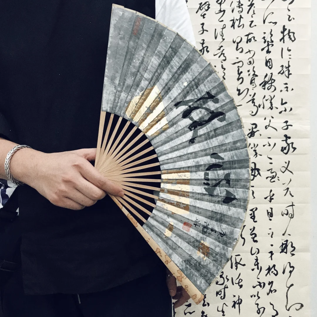 画扇｜手绘工笔折扇｜倾心