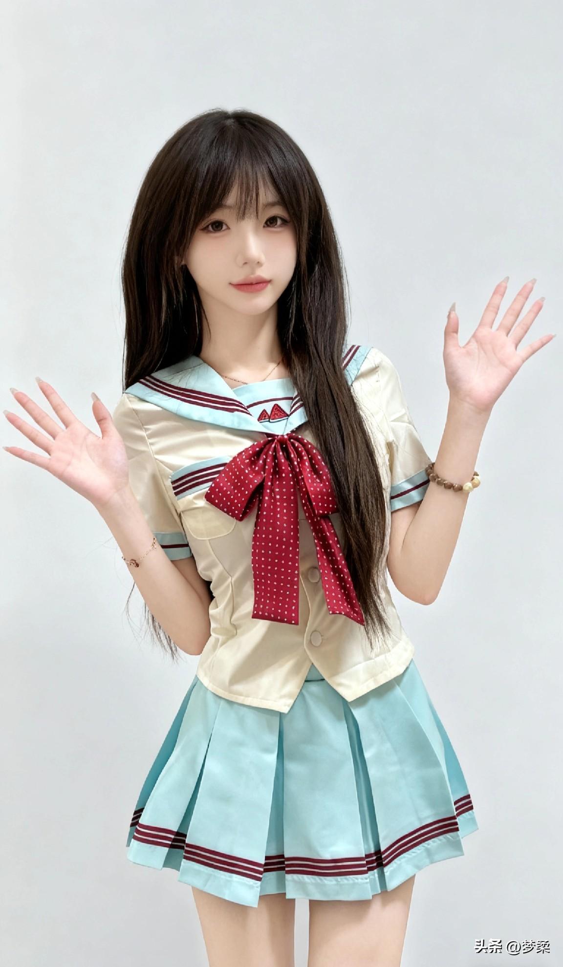 元气少女水手服，青春洋溢，甜美可爱！💕水手服美少女