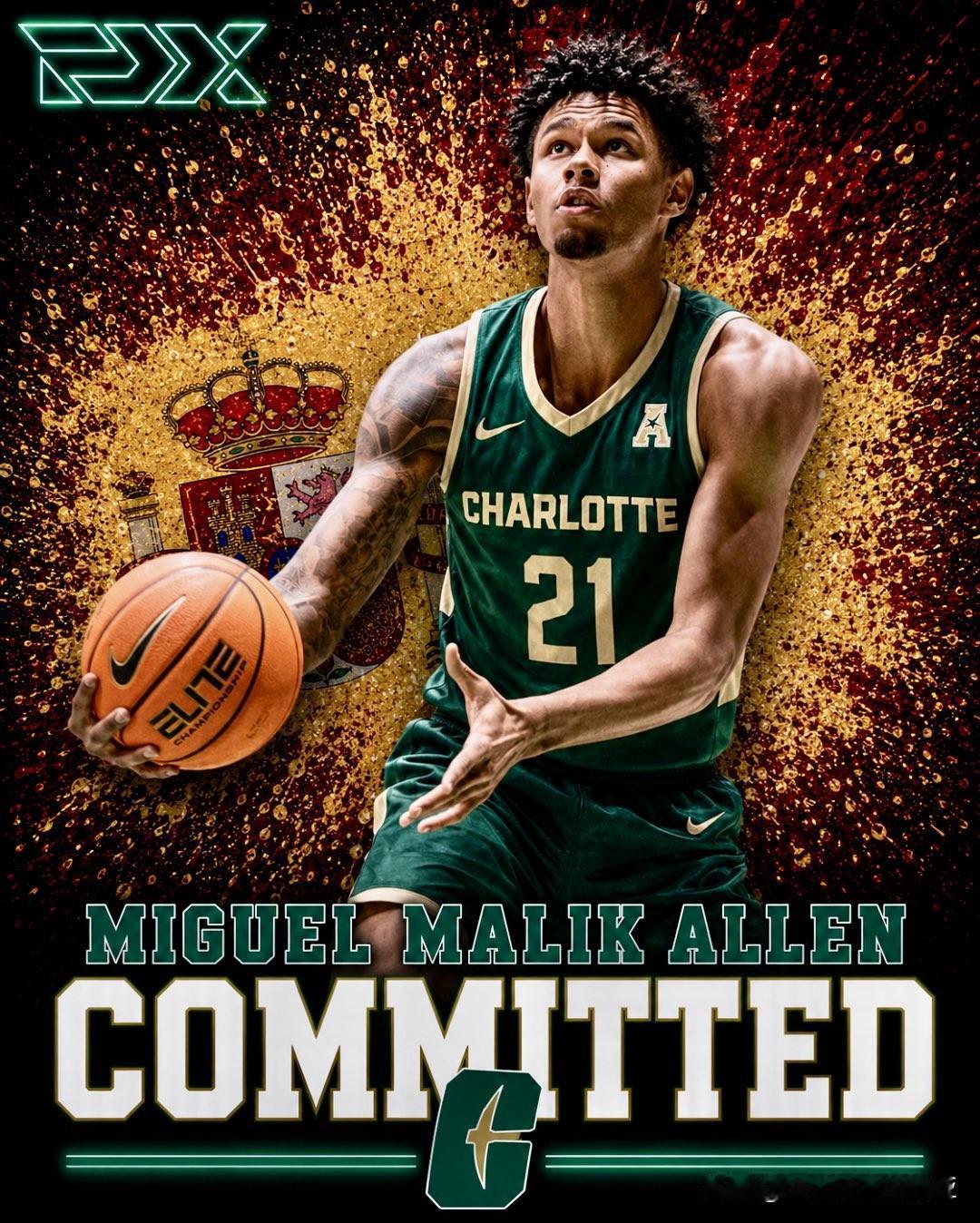 西班牙23岁前锋Miguel Malik Allen宣布承诺加盟NCAA男篮 夏