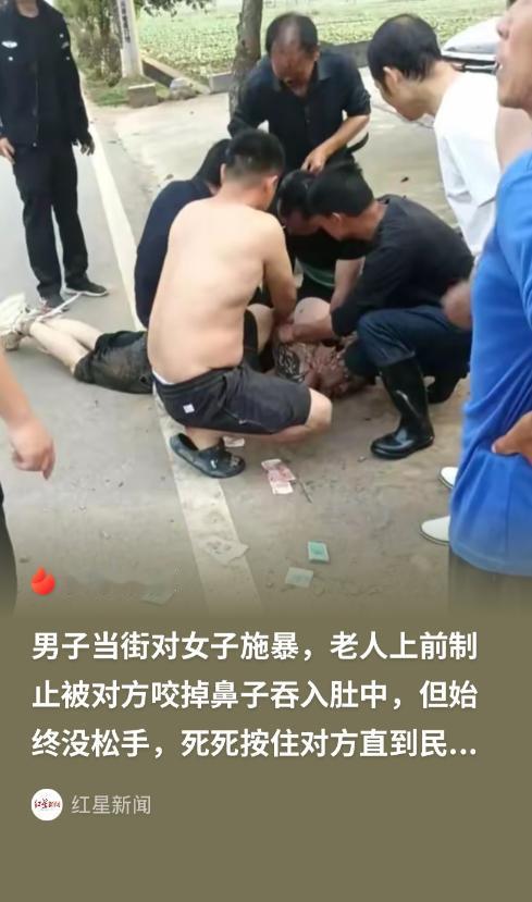 湖南，一纹身，光膀大汉闯入村里闹事，期间，更是当街拦住了一名女子，死死掐住对方的