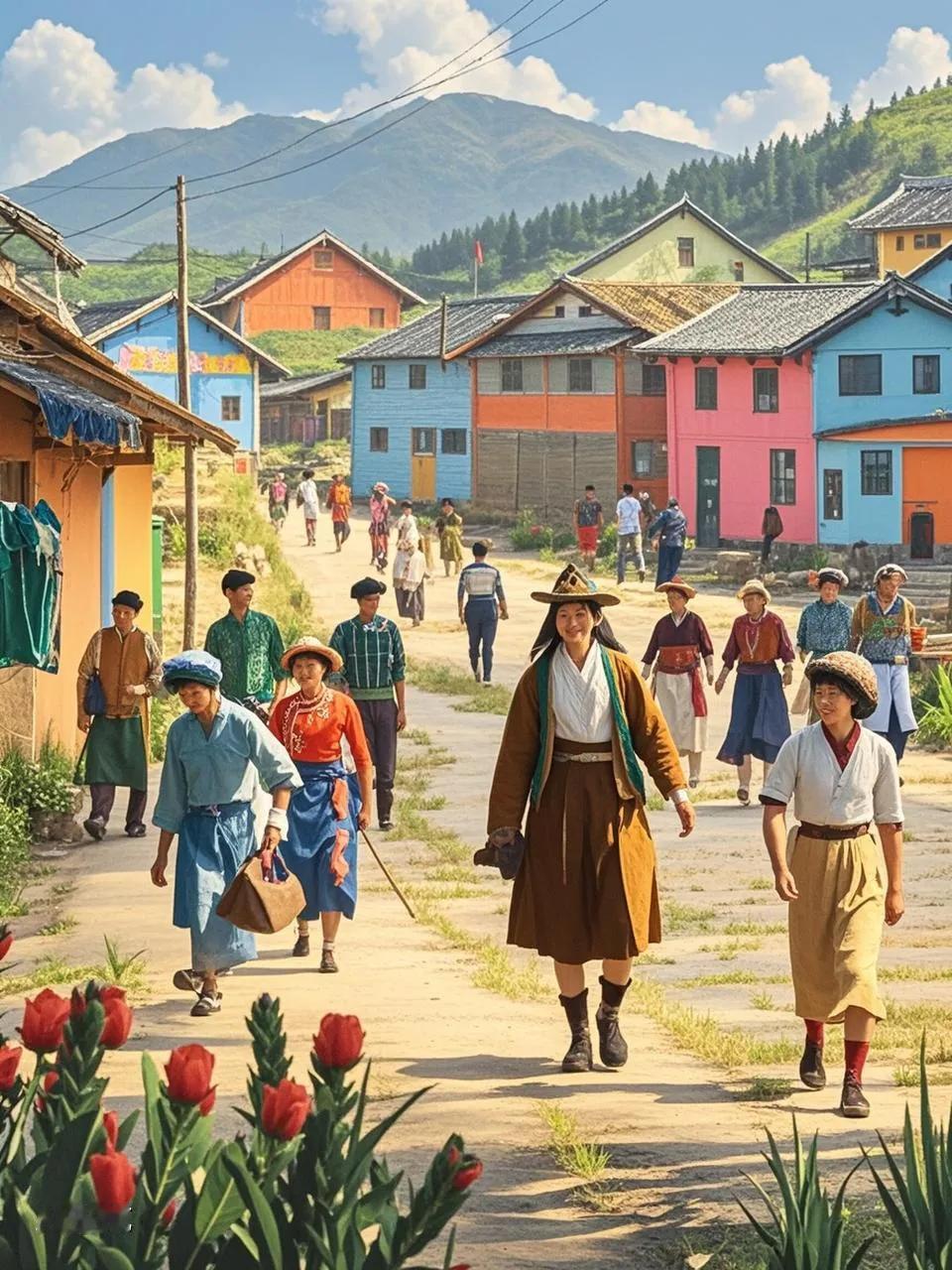 《过年回村》
赚钱多者寞张狂
钱挣得少寞气馁
皆是邻里众乡亲
回村相聚唱欢歌