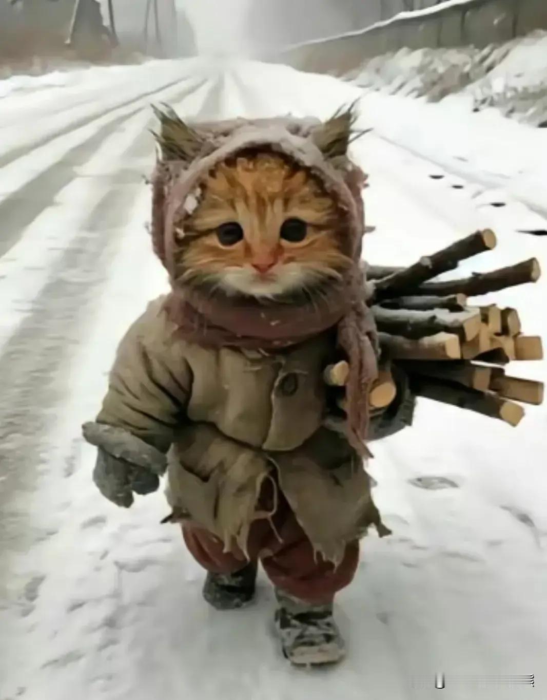 卖木材的小猫咪，卖了一冬天也没卖出一根，怜的小猫咪哭的很伤心，过完年小猫咪卖导弹