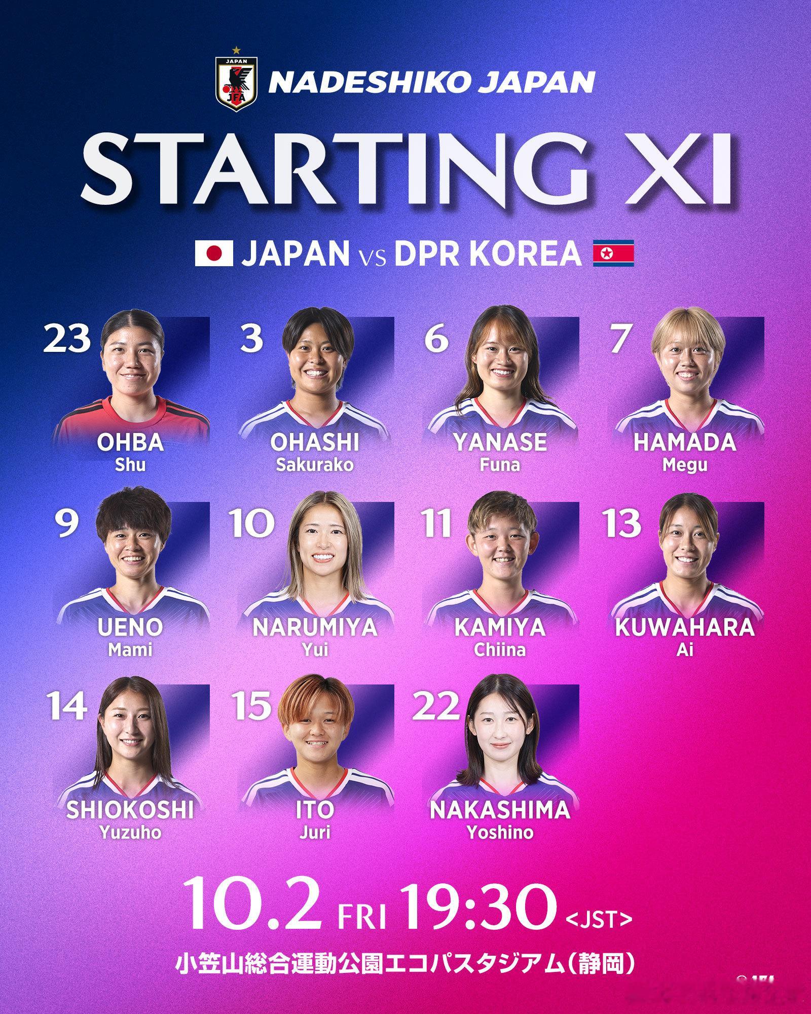 NadeshikoJapan 【比赛日·先发】nadeshiko japan日本