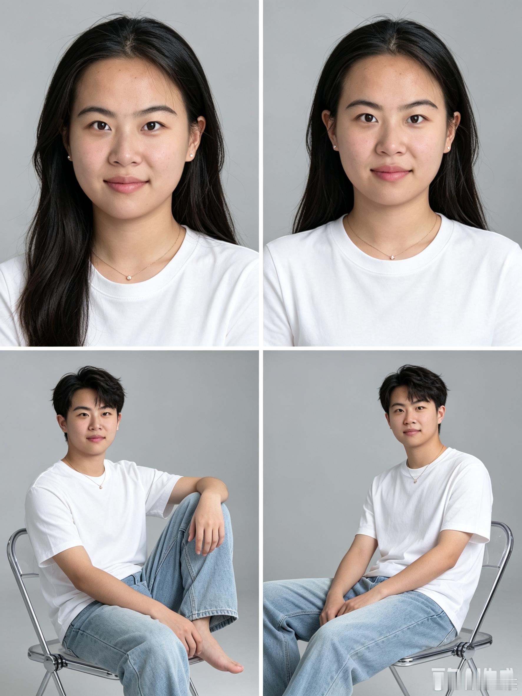 闲来无事，用豆包给闺女换了几个发型，没想到男生发型比女生发型还适合她