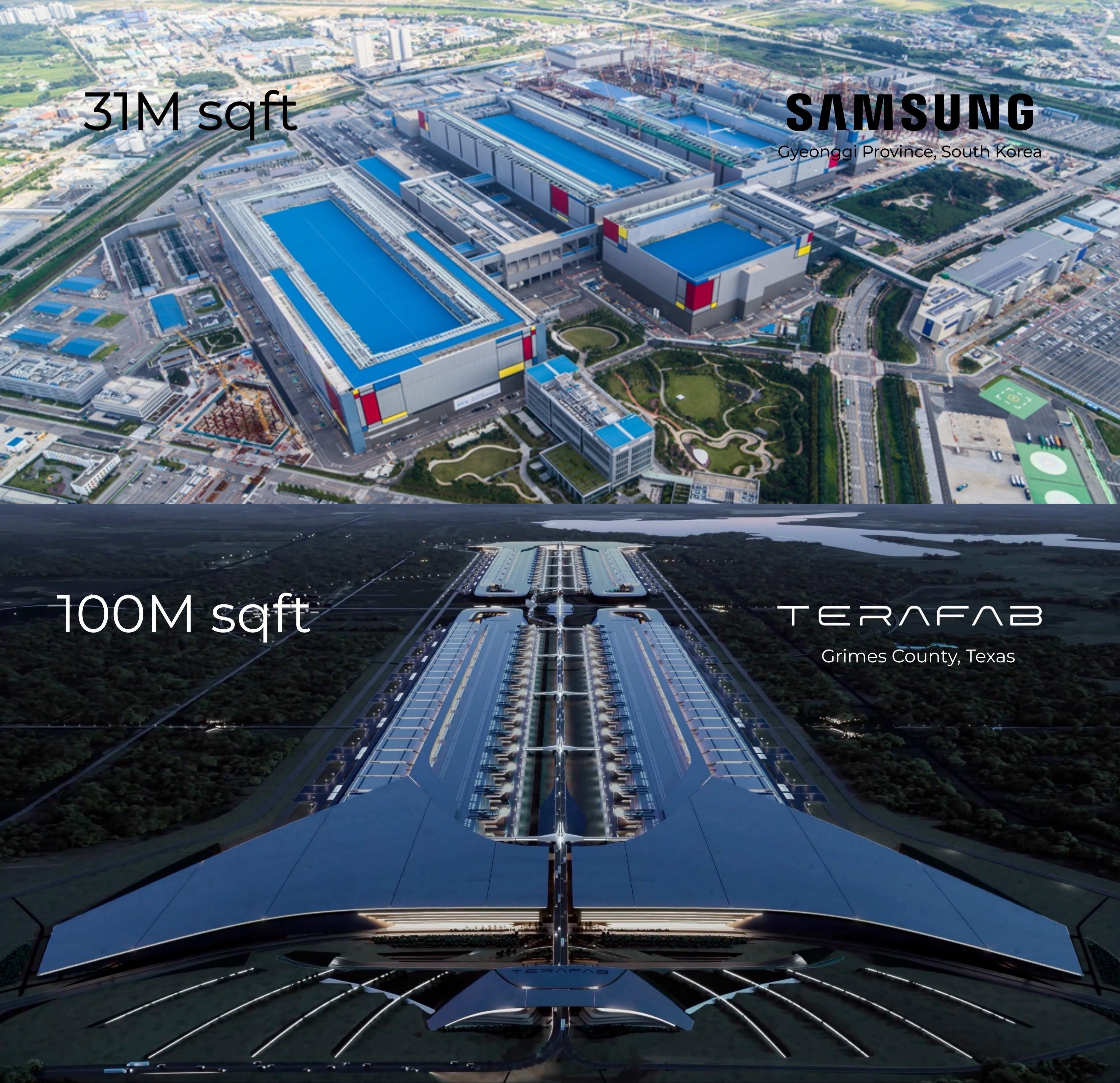 同样是建工厂，马斯克的这个看起来就比三星高级很多。 
