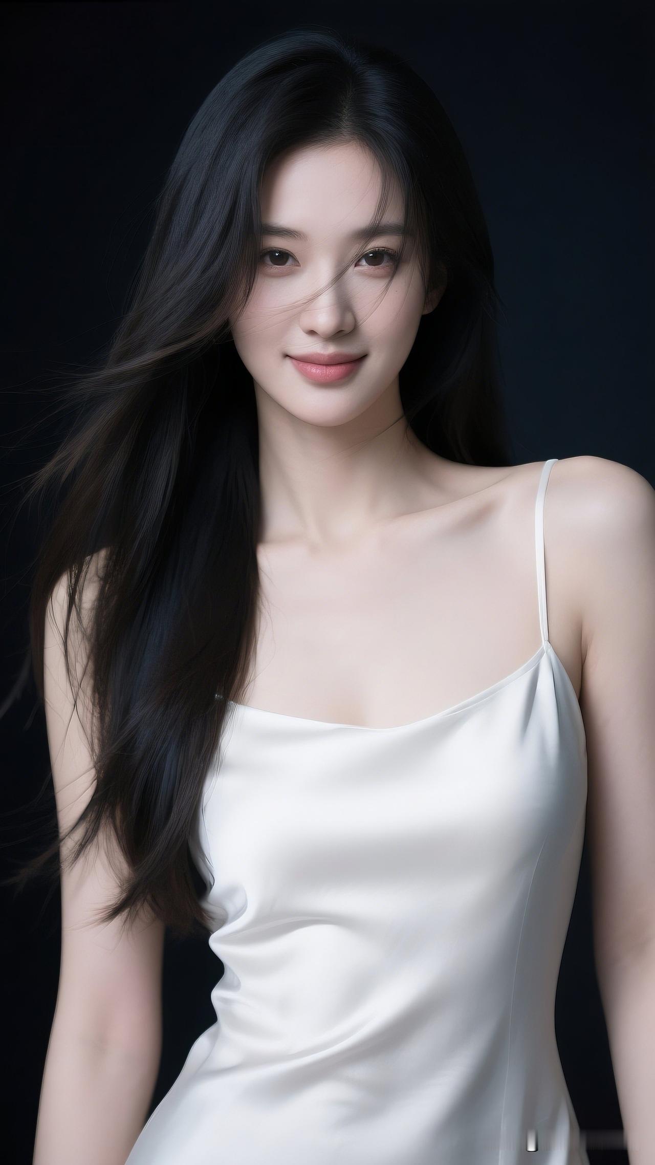 黑发如瀑，笑颜如花。清雅脱俗的美到底长啥样？ 温柔甜美的白裙少女，散发着优雅气质