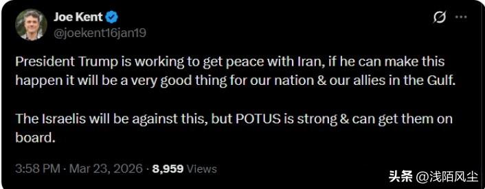 刚辞职的美国前反恐中心主任乔 肯特称赞特朗普与伊朗举行会谈:“特朗普总统正致力于