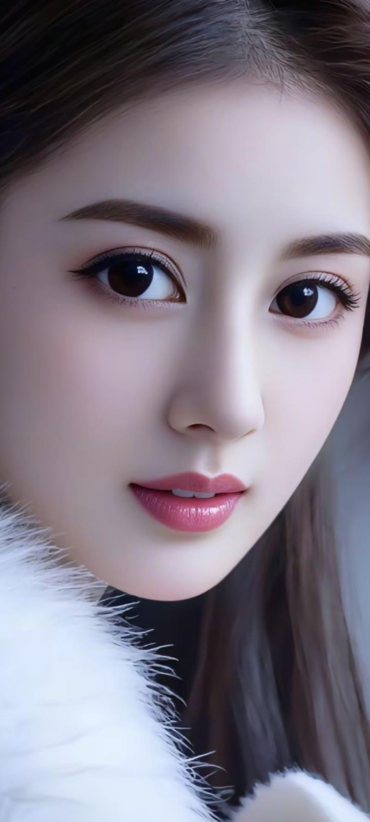 温柔甜美的冬日穿搭，毛茸茸的白色外套，尽显冬日温暖与时尚。