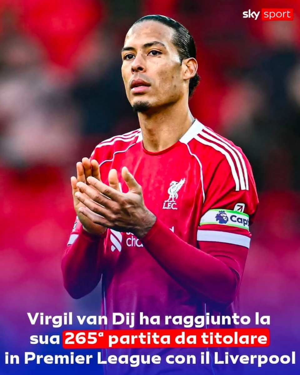 范戴克英超里程碑：265场全首发，铸就后防传奇！利物浦对阵布莱顿的比赛中，范戴克