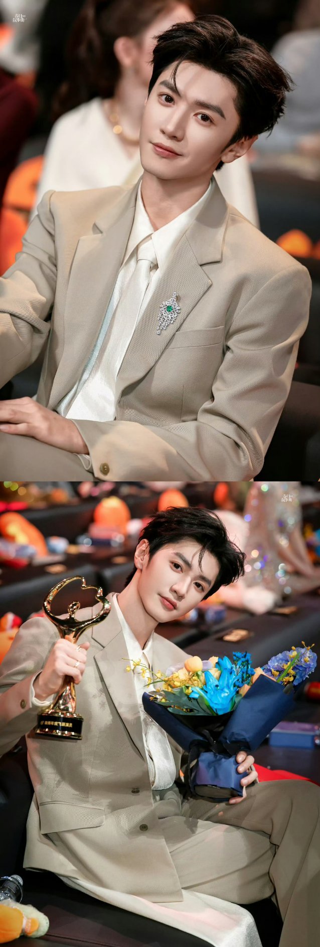 陈哲远发后台合照 男帅女美，眼前一亮一亮又一亮~陈哲远敖瑞鹏宋威龙汪苏泷合照