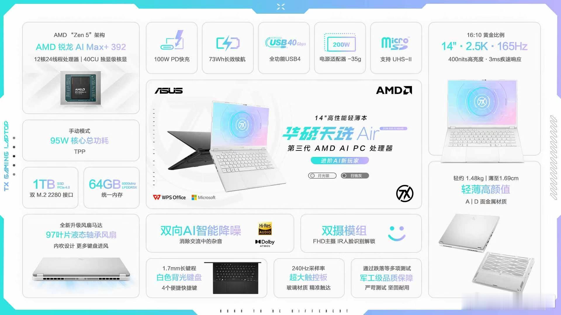 华硕天选Air 2026锐龙AI Max版，颜值真的高，这性能也是天花板级别了！
