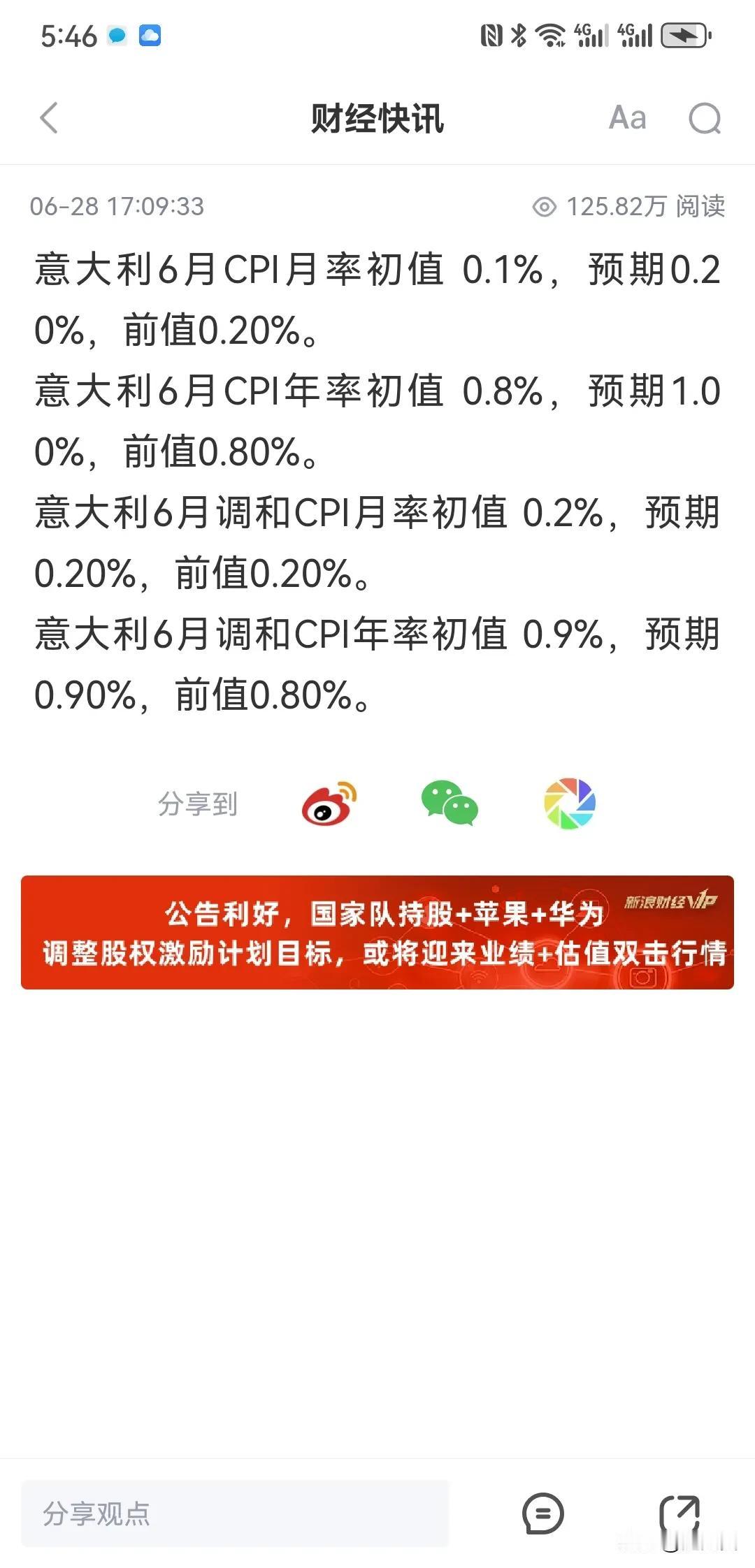 意大利通胀太低了！
难怪欧盟央行降息！
再不降息负通胀了！
和中国有一拼
