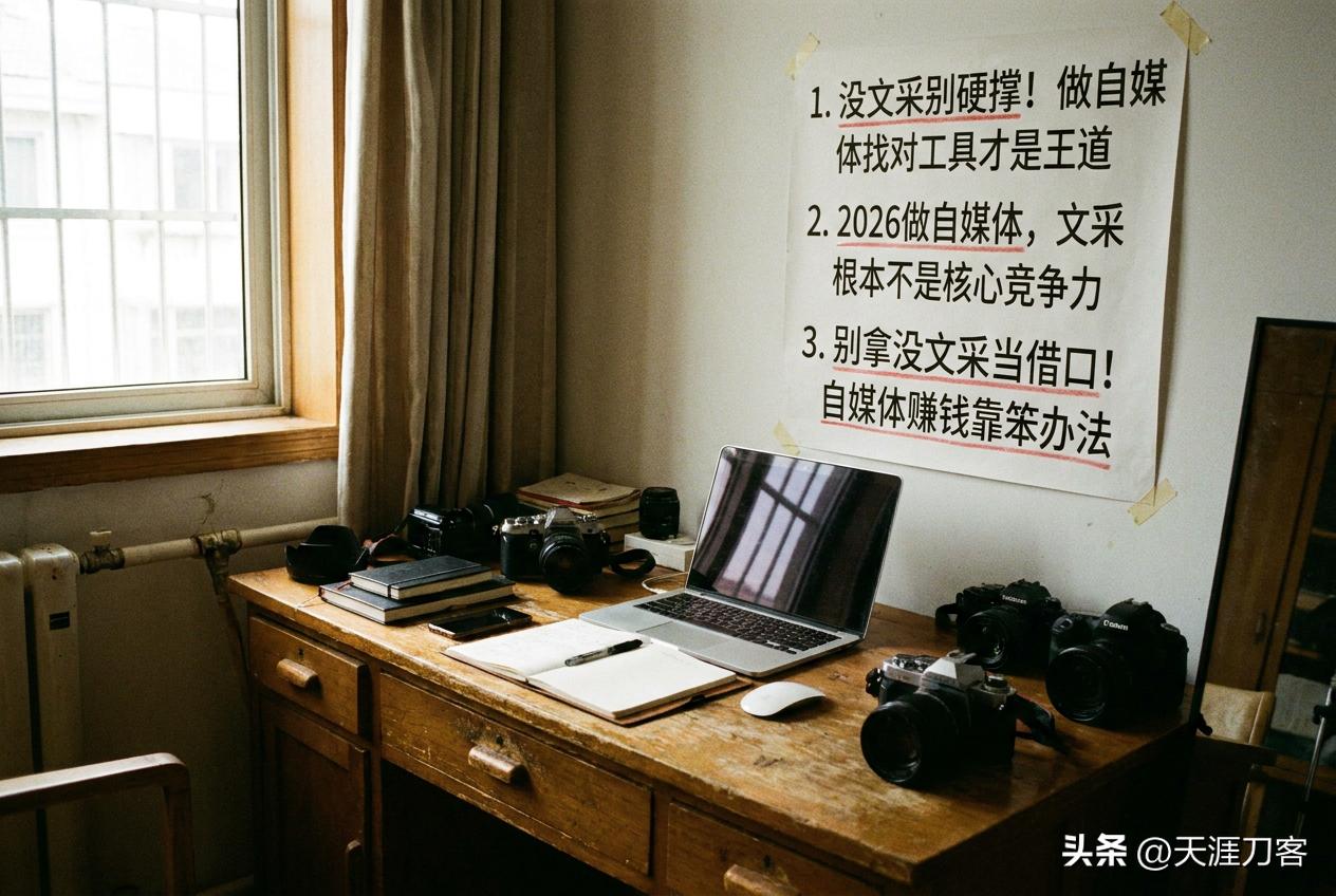 没文采做自媒体找对工具才是王道！

2026做自媒体，文采根本不是核心竞争力
别