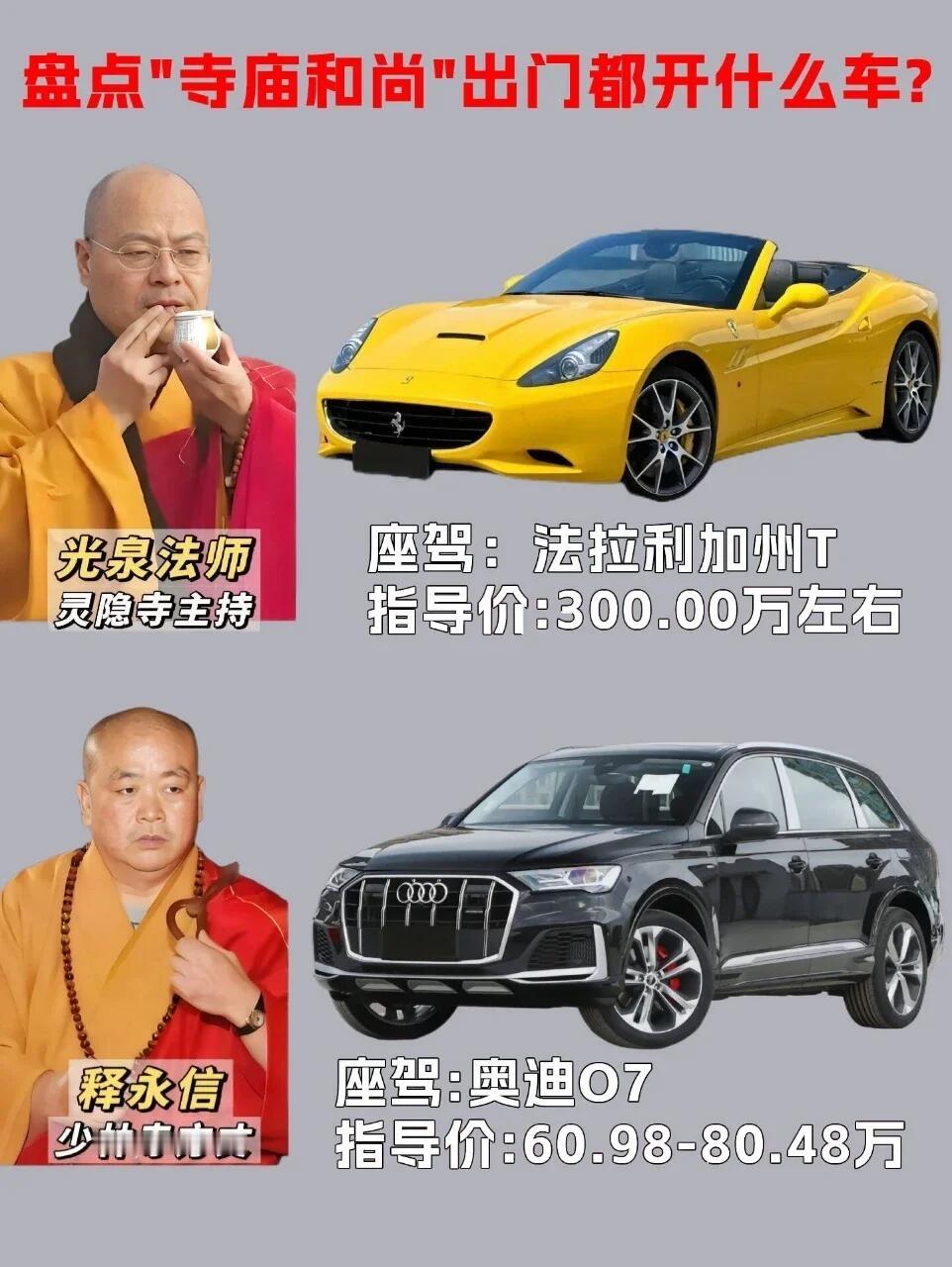 住持都开什么车？[嘘]纠正下，咱们的大方丈好像还有台宾利添越[并不简单] ​​​