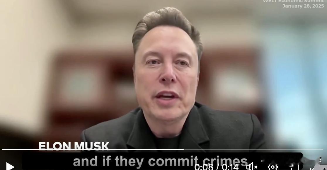 ELON：欧洲需要改变移民政策，否则将被摧毁 ！！
“我认为欧洲需要制定合理的移