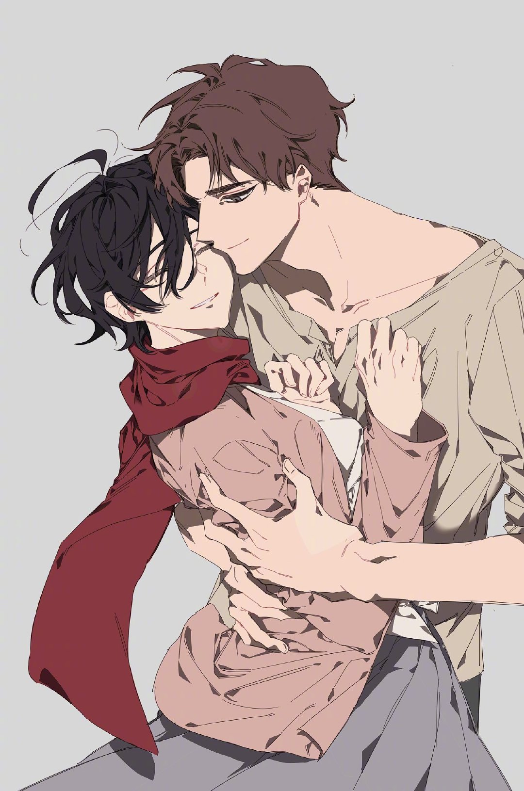 《进击的巨人》“命运” ​艾伦&三笠（绘：shallwe_pudding） ​​