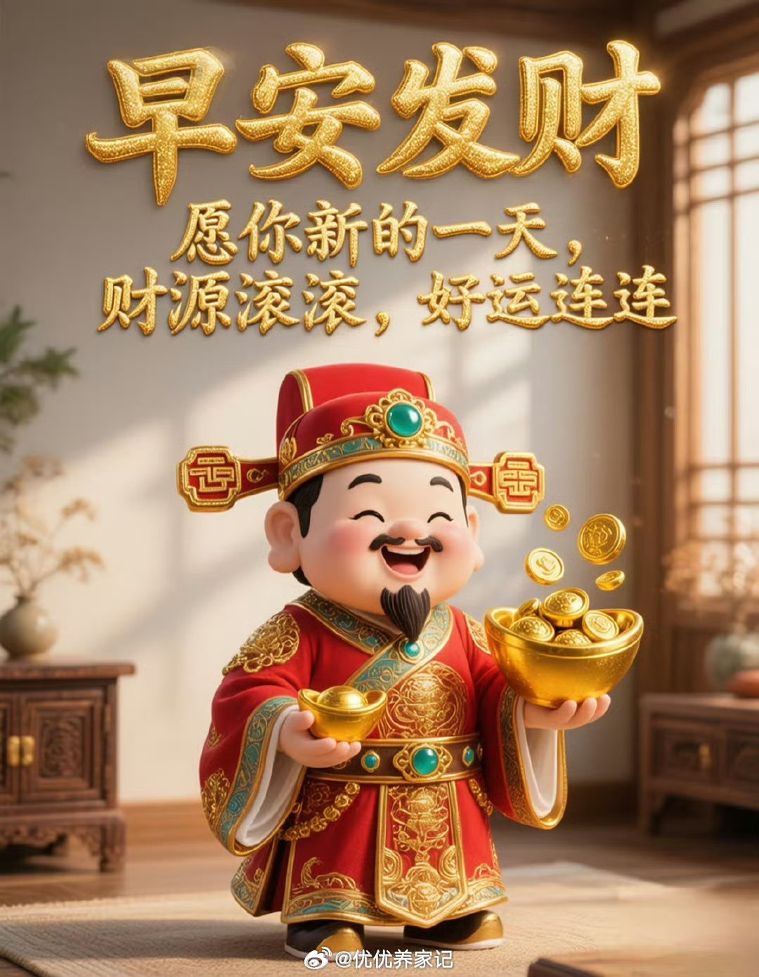 兄弟姐妹们早上好！清晨迎财运，点赞接好运祝点赞、评论 888 的朋友们：账户长虹