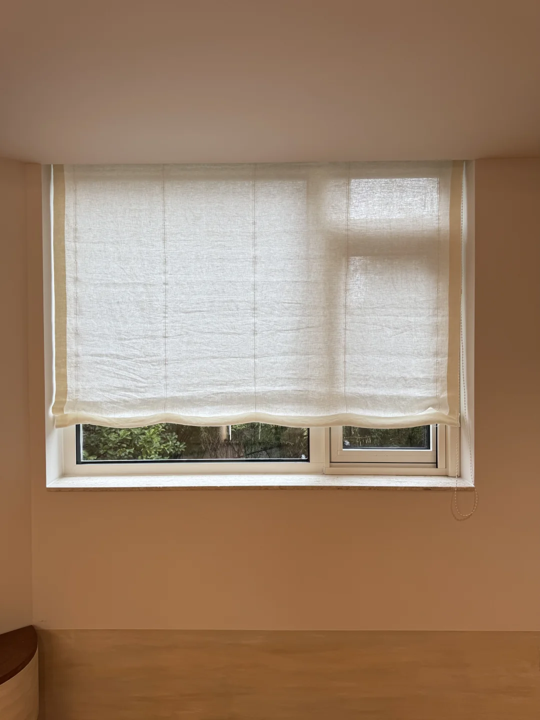 纯亚麻柔式罗马帘