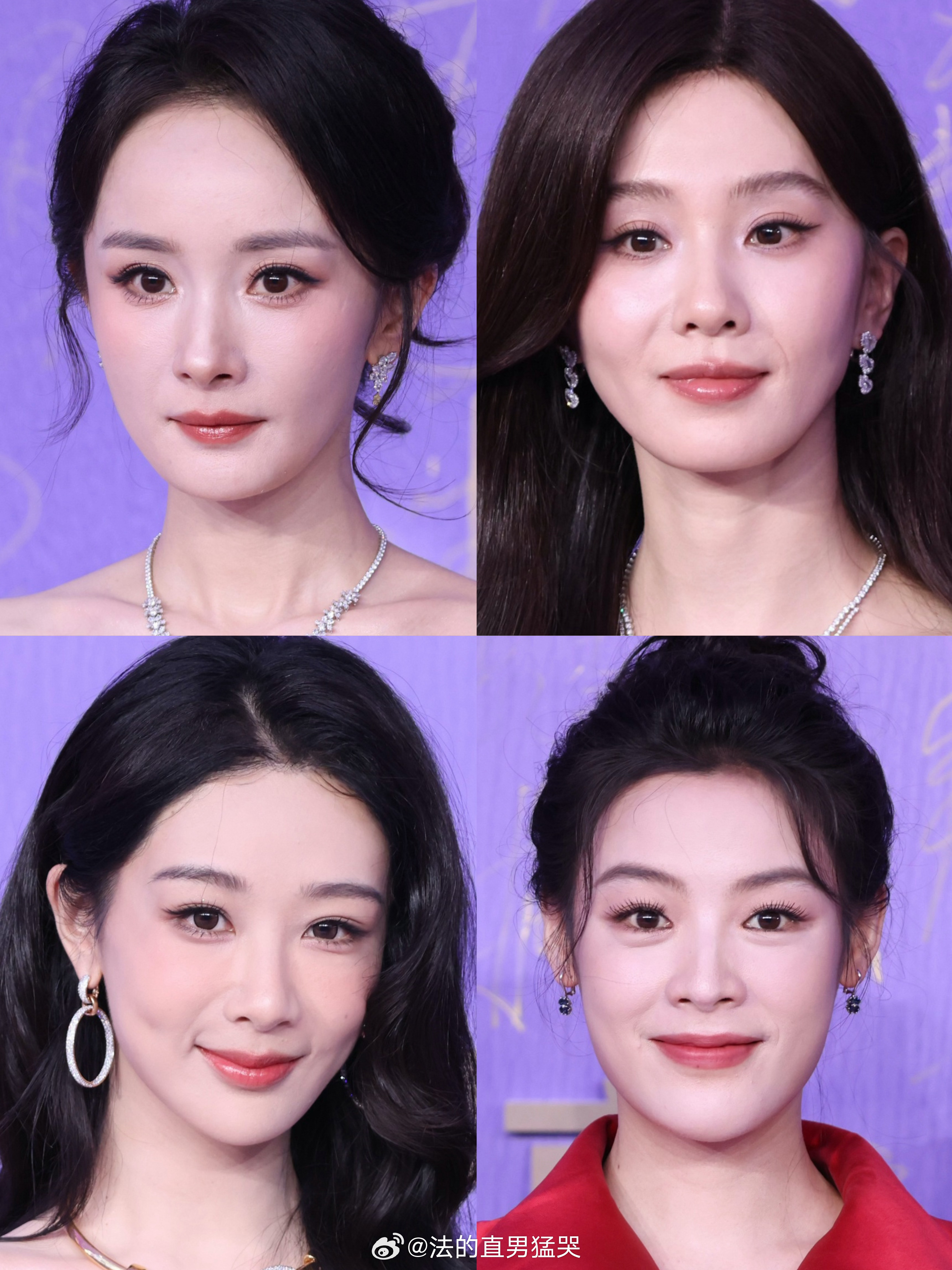 百花奖红毯四大顶流女明星怼脸生图状态：杨幂 刘诗诗 杨紫 陈丽君你觉得谁扛住了？