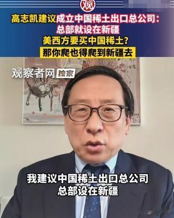 哈哈哈哈，高志凯教授这次真是神了，脑洞大得让人拍案叫绝，他给中国稀土出了一招连外