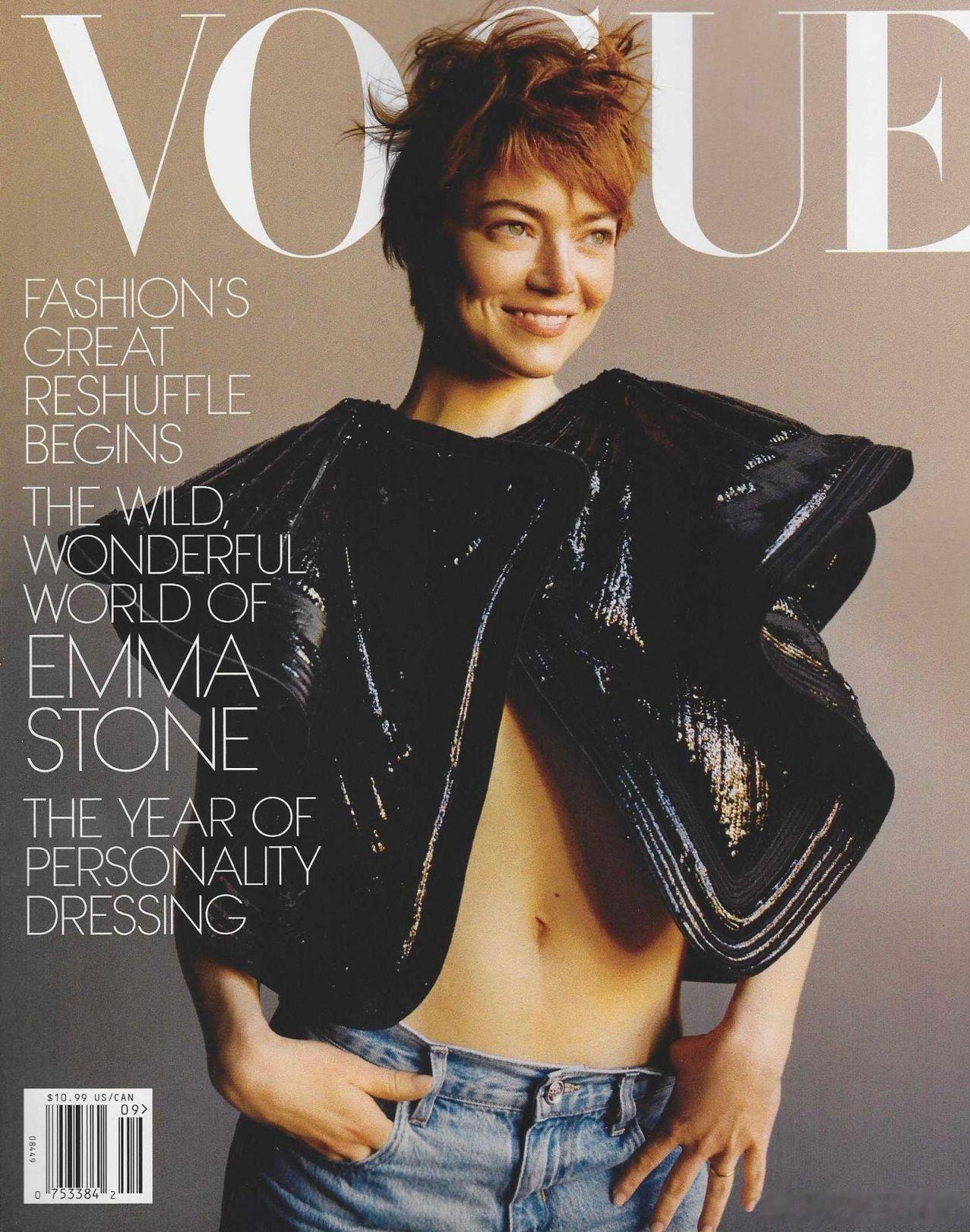 石头的金九封来了！emma stone艾玛斯通登上《vogue》杂志美国版202