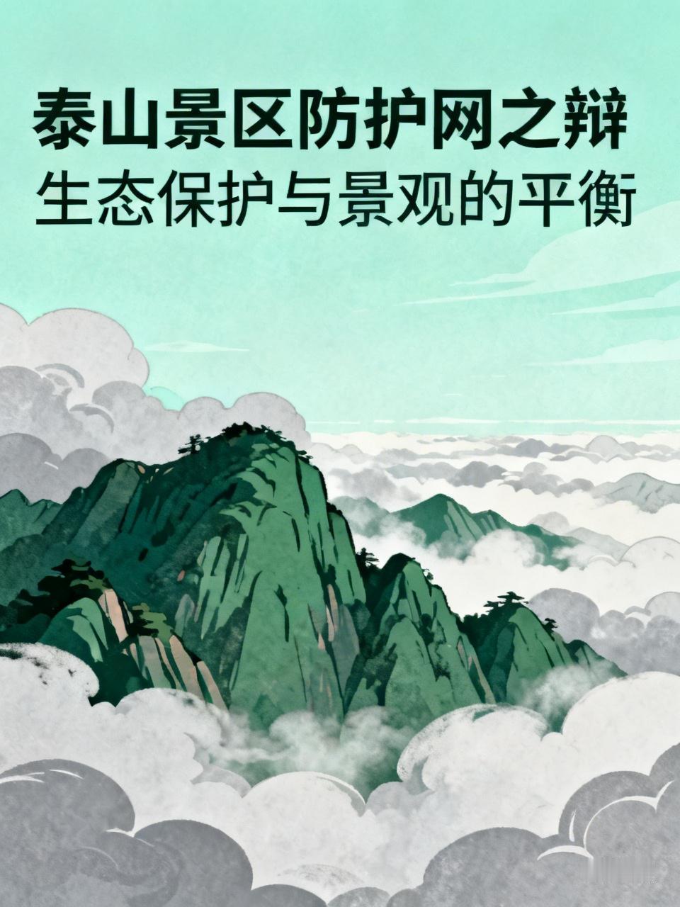 对于泰山景区安装防护网这事，真是公说公有理，婆说婆有理。
从保护生态角度，装防护