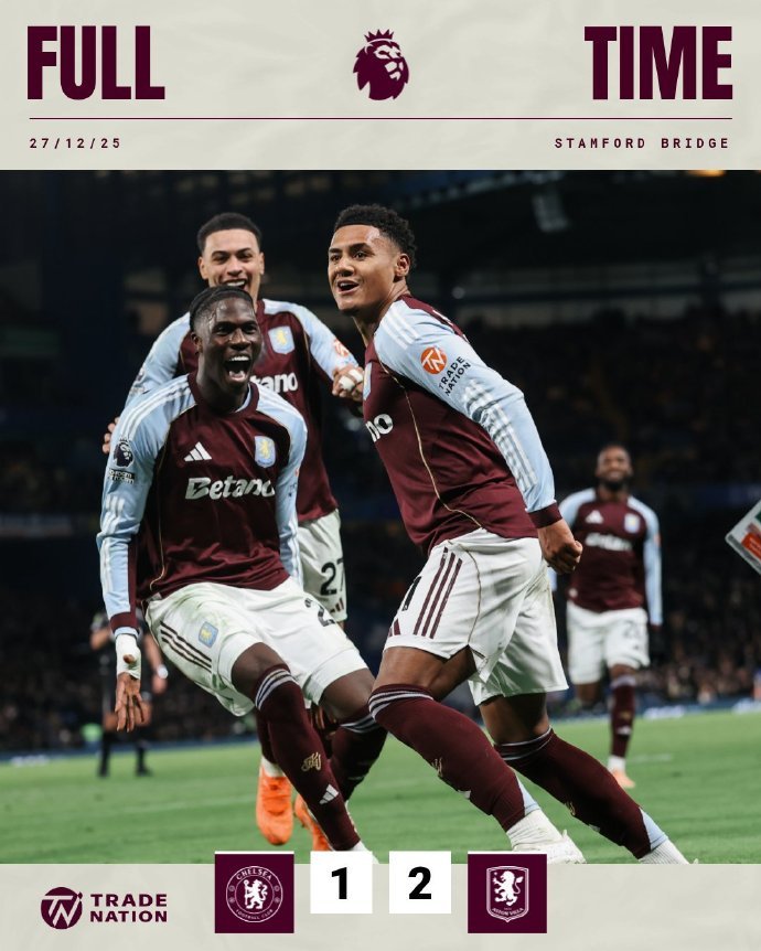 #阿斯顿维拉各赛事11连胜#英超第18轮切尔西vs阿斯顿维拉，比赛在斯坦福桥球场