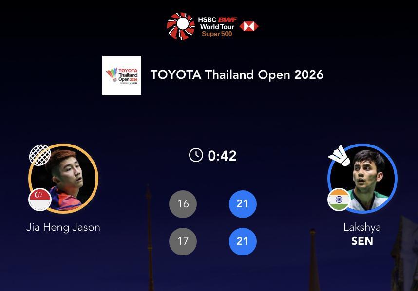 拉克什亚🇮🇳 21-16、21-17 🇸🇬郑加恒下轮对手：朱轩辰🇨🇳
